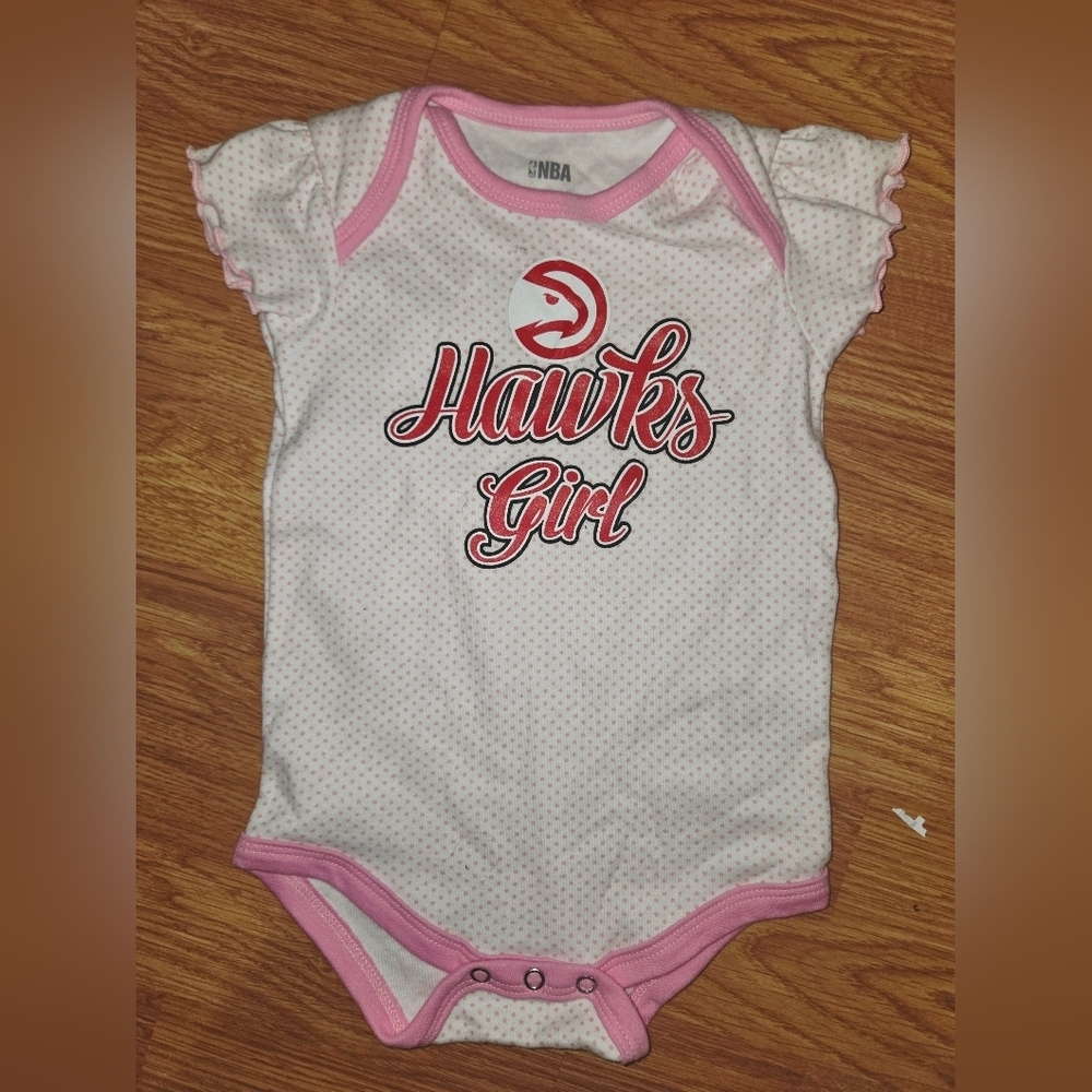 Atlanta Hawks Baby Girl Bodysuit 3-6M & 18M New 'Hawks Girl" NBA Baseketball